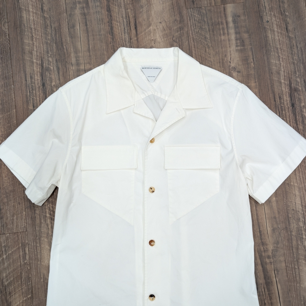 Bottega Veneta White Short Sleeve Men's Shirt